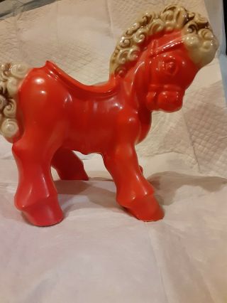 Vintage Shawnee Pottery Planter Usa 506.  Red And Ivory Horse.