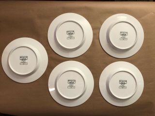 Set Of 5 Mikasa Metro SKETCH BOOK PATTERN Salad Plates BOB VAN ALLEN L9175 2