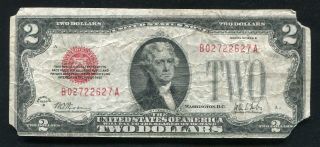Fr.  1503 1928 - B $2 Two Dollars Red Seal Legal Tender United States Note Key (b)