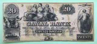 18_ _ $20.  Canal Bank Orleans Louisiana Obsolete Banknote Fresh & Crispy