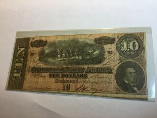 1864 - $10 Us Confederate States Of America Richmond Fine - 052220 - 0002