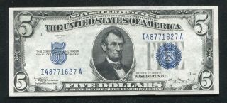 1934 - A $5 Five Dollars Blue Seal Silver Certificate Gem Uncirculated