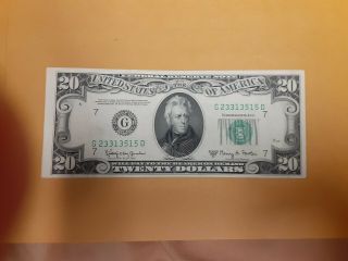 1950 - E Series Us $20 Chicago Granahan/fowler Off - Centered Federal Reserve Note