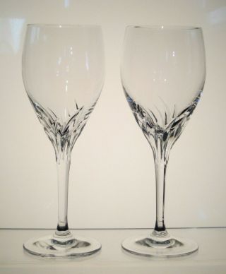 Yvonne Nachtmann Germany Crystal White Wine Glasses 7 1/4 ",  Set Of Two,  Signed