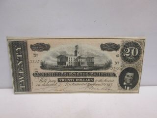 1864 Confederate States $20 Large Note -