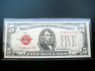 $5 1928 ( (f))  United States Note Choice Xf Note