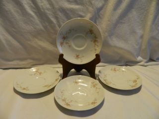 4 Lucille By Theodore Haviland Limoges Pink Roses Saucers H Luci