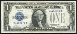 1928 $1 One Dollar “funnyback” Silver Certificate About Uncirculated (c)
