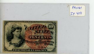 Fr.  1261 10 Ten Cents Fourth Issue Fractional Currency 419