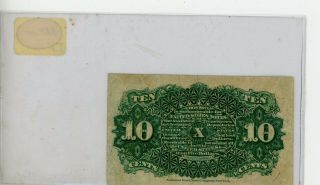 FR.  1261 10 TEN CENTS FOURTH ISSUE FRACTIONAL CURRENCY 419 2