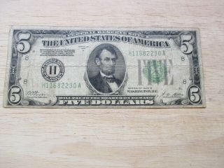 1928 - B $5 Federal Reserve Note