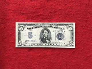 Fr - 1652 1934 B Series $5 Five Dollar Silver Certificate About Uncirculated