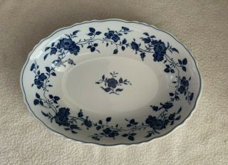 Royal Meissen Fine China Of Japan 10 1/2 " Oval Serving Bowl,  Blue Flower Pattern