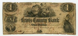 1854 $1 The Lewis County Bank - Martinsburgh,  York Note