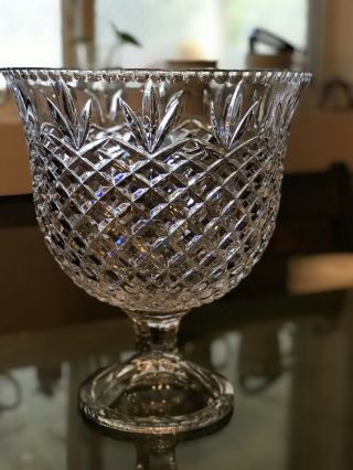 Shannon Crystal 12 " X 10 - 1/2 " Pineapple Star Faceted Footed Vase