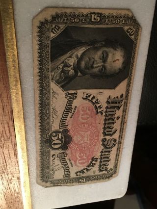 1875 Us Fractional Currency Note 5th Issue Fifty Cent 50c