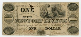 1837 $1 The Newport Lyceum - Newport,  Kentucky Note