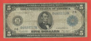 Fr 851a Five Dollars ($5) Series Of 1914 Federal Reserve Note York York