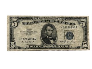 Fr.  1655 $5 Five Dollar 1953 Star Silver Certificate Note 11214830a