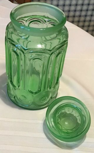 VINTAGE L.  E.  SMITH MOON & STARS GREEN APPLE 5 CANISTER 3