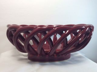 Vintage Ceramic Open Weave Basket