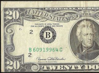 1969 C $20 DOLLAR BILL MISALIGNED PRINTING ERROR NOTE CURRENCY PAPER MONEY 2