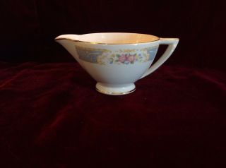 Vintage Knowles Kno 82681 China Creamer Cream Pitcher Shabby Chic Blue Floral