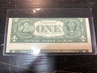 2017 Miscut 1 Dollar Bill False Error 2