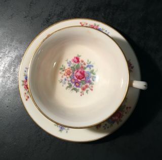 Lenox Rose by Lenox VINTAGE Fine Bone China J300 Footed Cup & Saucer Made in USA 3