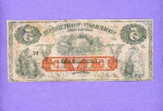 1862 $5 The Somerset And Worcester Savings Bank HIGHER GRADE CIVIL WAR NOTE 2