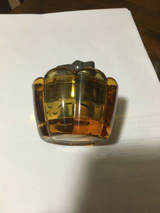 Vintage Mid Century Viking Glass Amber Table Lighter 3
