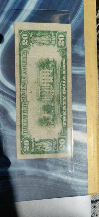 1929 $20 Brown Seal PHILADELPHIA National Currency C00645915A 2