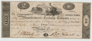 1814 Bristol,  Connecticut $2 Manufacturer 
