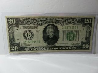 Series Of 1928 - B Us $20 Twenty Dollar Bill - " Redeemable In Gold " - 715