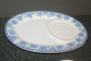 Pfaltzgraff Blue Isle Snack Trays with Dip Bowls SET/3 3
