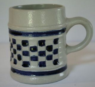 Williamsburg Pottery Mug Checkered Small Mug Rustic Earthenware Dinnerware