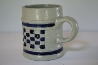 Williamsburg Pottery Mug Checkered Small Mug Rustic Earthenware Dinnerware 2