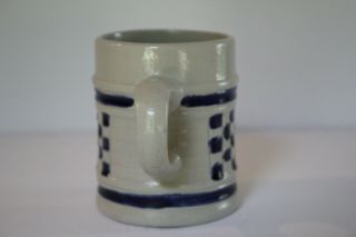Williamsburg Pottery Mug Checkered Small Mug Rustic Earthenware Dinnerware 3