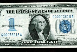 $1 1934 Funny Back Silver Certificate Low Five Digit Serial Number