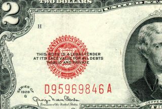 $2 1928 G United States Note More Paper Currency