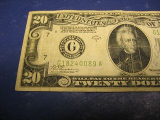 1928 B $20 TWENTY DOLLAR FEDERAL RESERVE Bill NOTE “GOLD ON DEMAND” Old Money 2