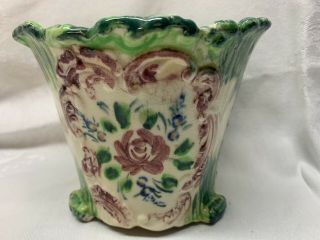 Antique Fancy Flower Pot Planter Vase/bowl Made In Japan