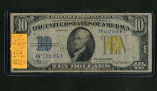 Us Paper Money 1934 - A $10 North Africa Silver Certificate