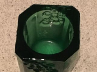 NIB Signed TITTOT Liuli Art glass Green Small 3.  5” Vase 3