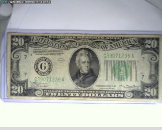 1934a Federal Reserve Note 20.  00 Chicago.  Fr 5055g (66 - 314 7m/o)