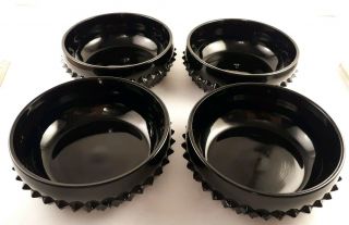 4 Tiara Indiana Glass Cameo Black Diamond Point 5 " Bowls