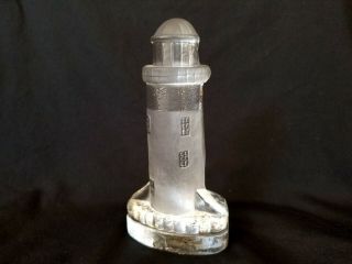 Nybro Crystal Sweden Lighthouse Candle Holder Votive Tea Light Swedish Glass 2