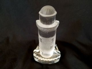 Nybro Crystal Sweden Lighthouse Candle Holder Votive Tea Light Swedish Glass 3