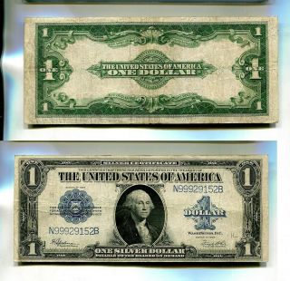 1923 $1 Large Size Silver Certificate Currency Note Fine 4295n
