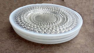 5 Vintage Fenton Moonstone Opalescent Hobnail Small Dinner Plate Dish 8 1/2 